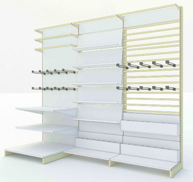 Konfigurowalny regał wystawowy do supermarketu 30x80mm, wytrzymały