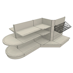 Gondola w supermarkecie półki 30x60mm Wpięte 50mm
